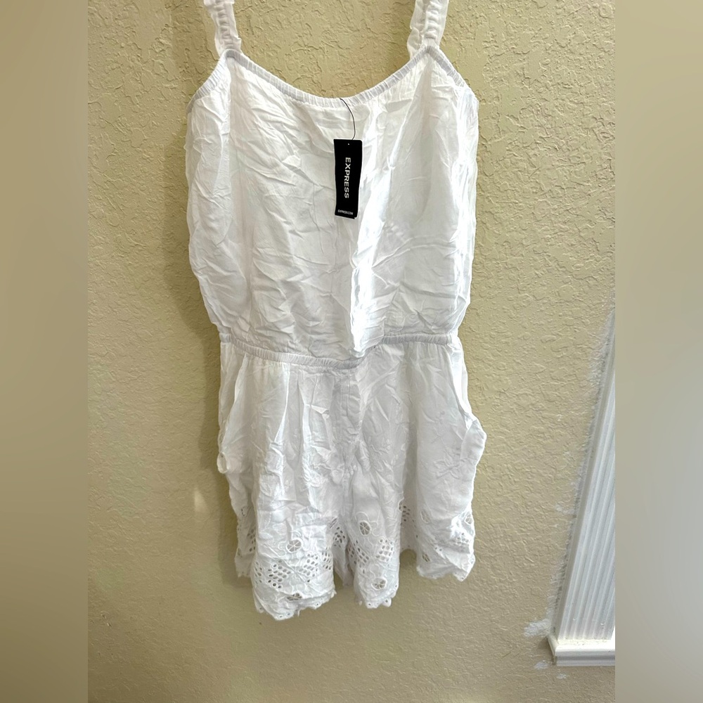 NWT express white eyelet romper